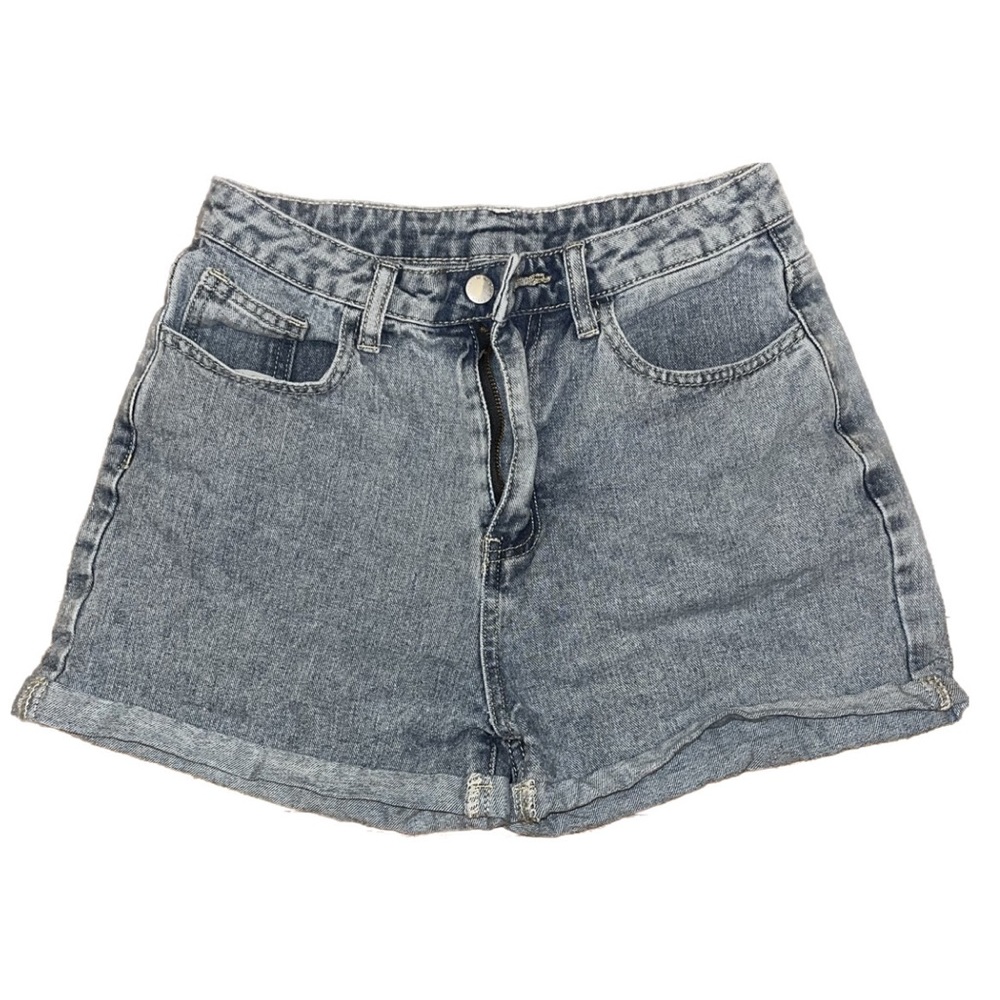 Light wash denim shorts